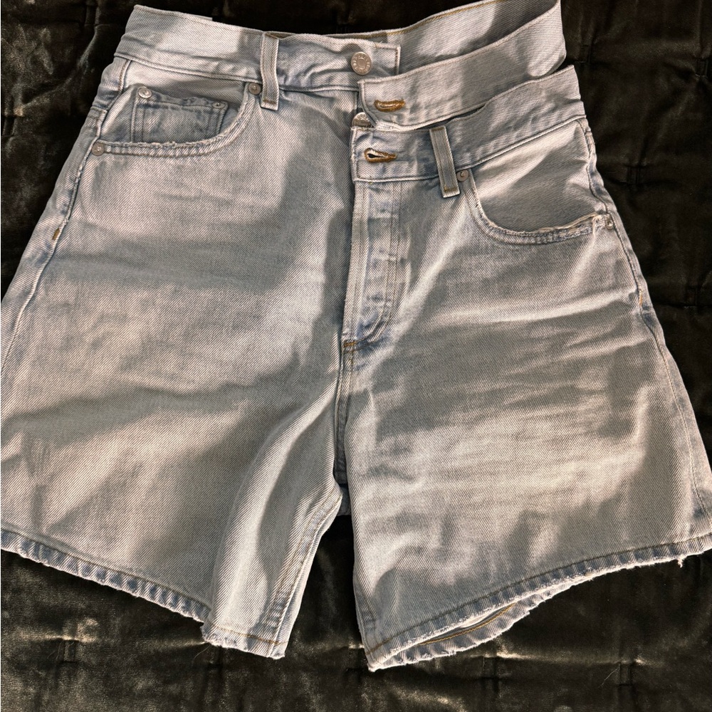 Agolde Sky Blue Denim Shorts